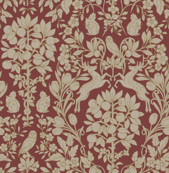 Richmond Maroon Floral Wallpaper