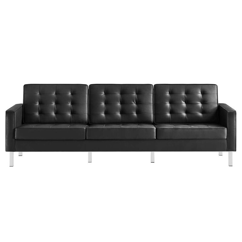 Loft Tufted Vegan Leather Sofa image number 0