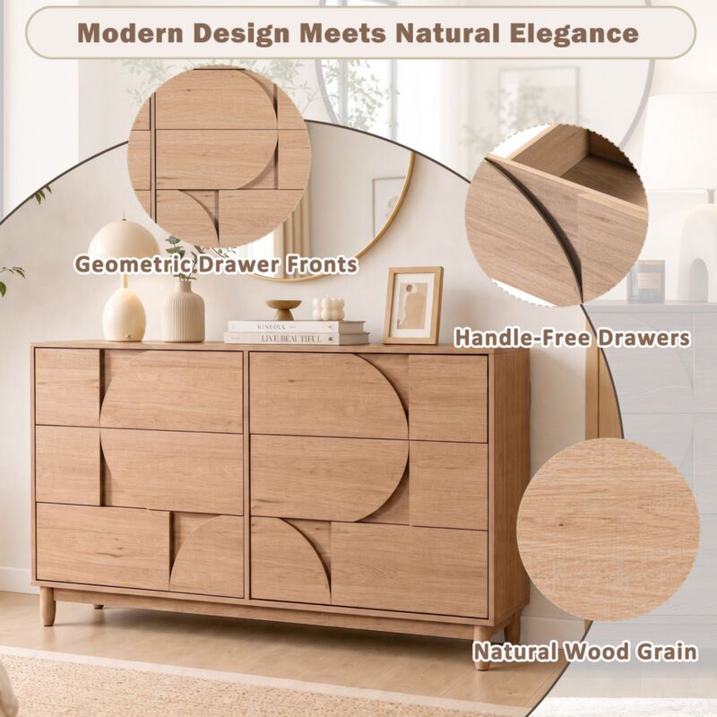 Crorn Mid Century 6-Drawer Dresser image number 3