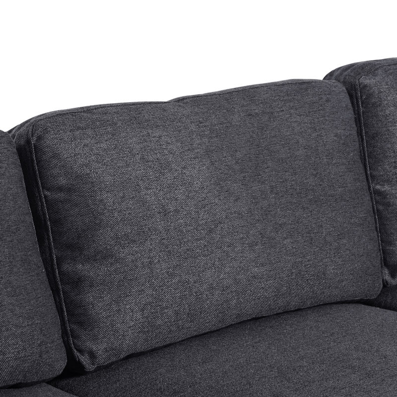 Modern Large U-Shaped Sectional Sofa, Double Extra Wide Chaise Lounge Couch, Grey
