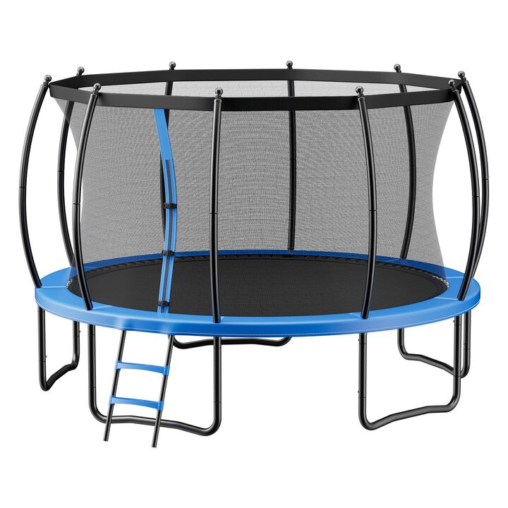 Recreational Outdoor Trampoline with Enclosure Net, Thick Safety Pad for Kids & Adults