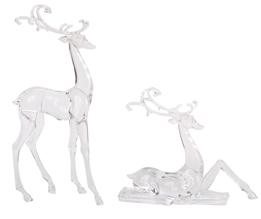 Deer Figurines (Set of 2) – Elegant Holiday Décor for a Festive Touch