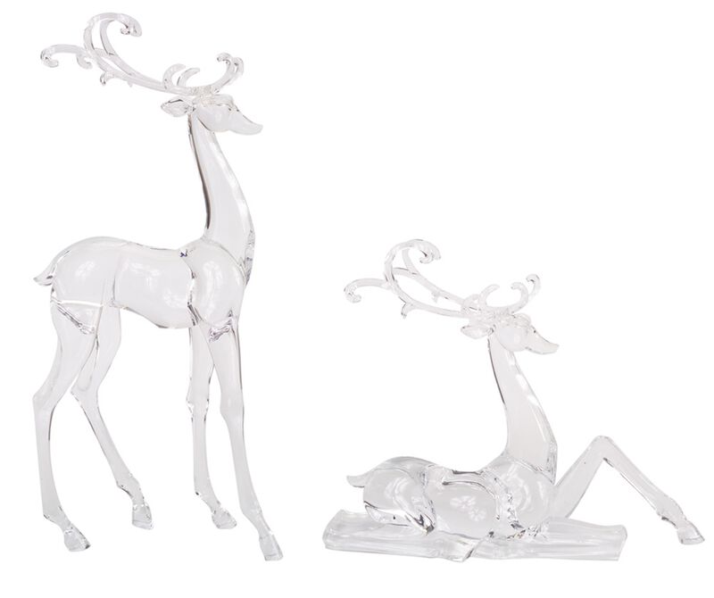 Deer Figurines (Set of 2) – Elegant Holiday Décor for a Festive Touch