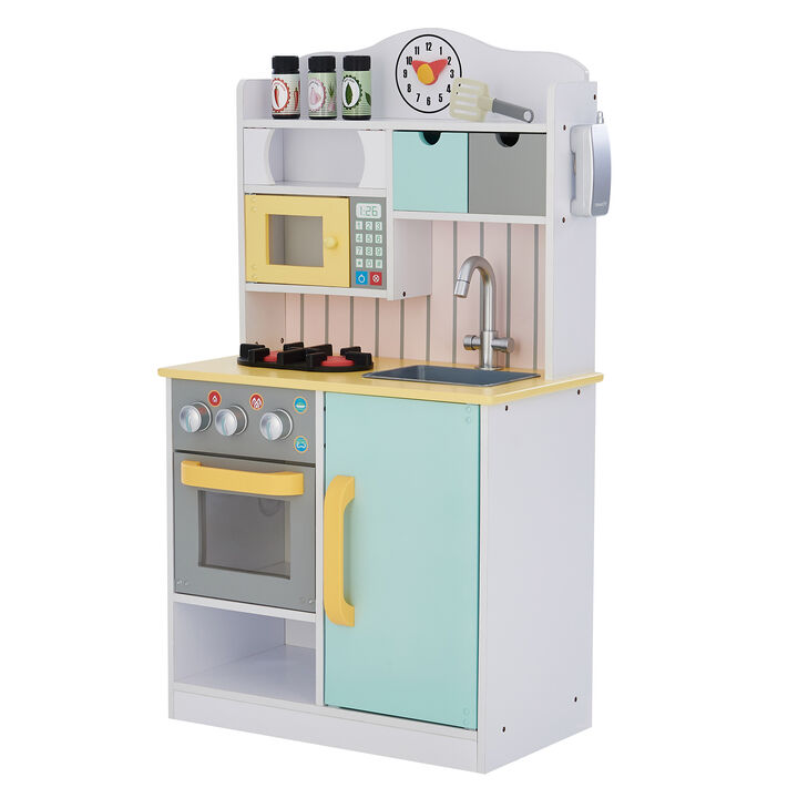 Teamson Kids - Little Chef Florence Classic Play Kitchen - White/Green & Yellow