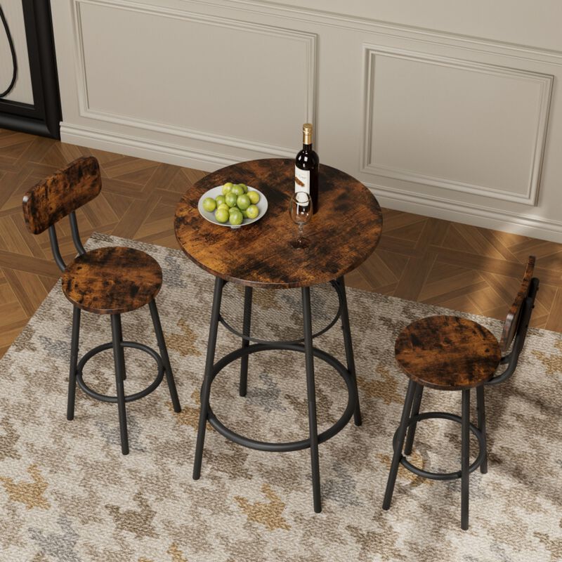 Shroce 3‑Piece Industrial Bar Table Set image number 3