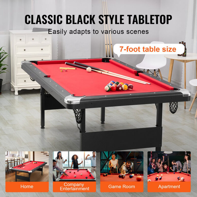 7 ft Portable Pool Table with Folding Legs Complete Game Set for Home image number 5