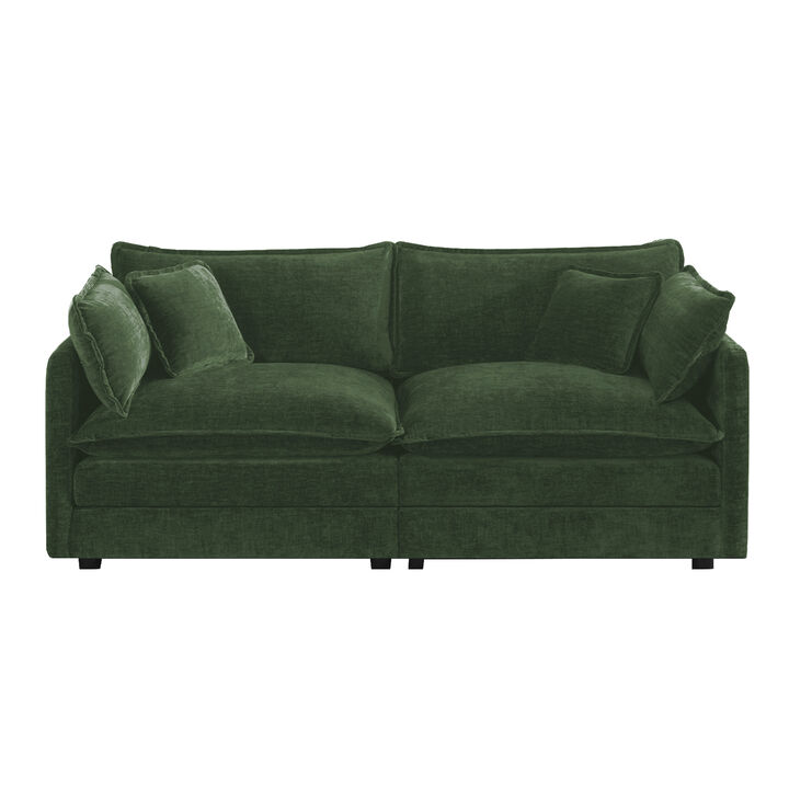 Crokud Modern Fabric Loveseat Sofa