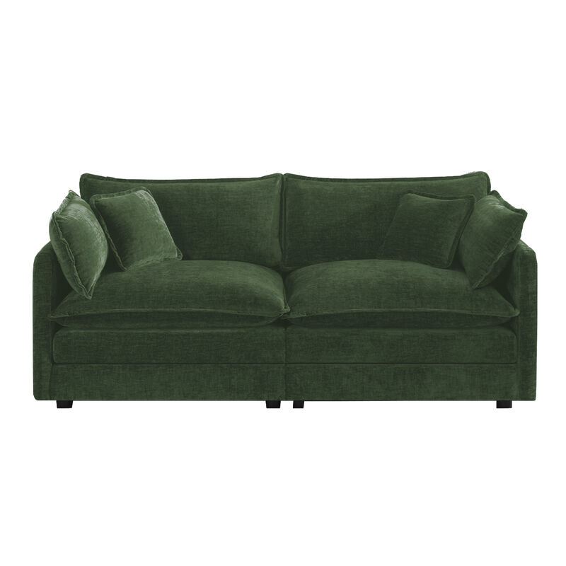Crokud Modern Fabric Loveseat Sofa image number 0