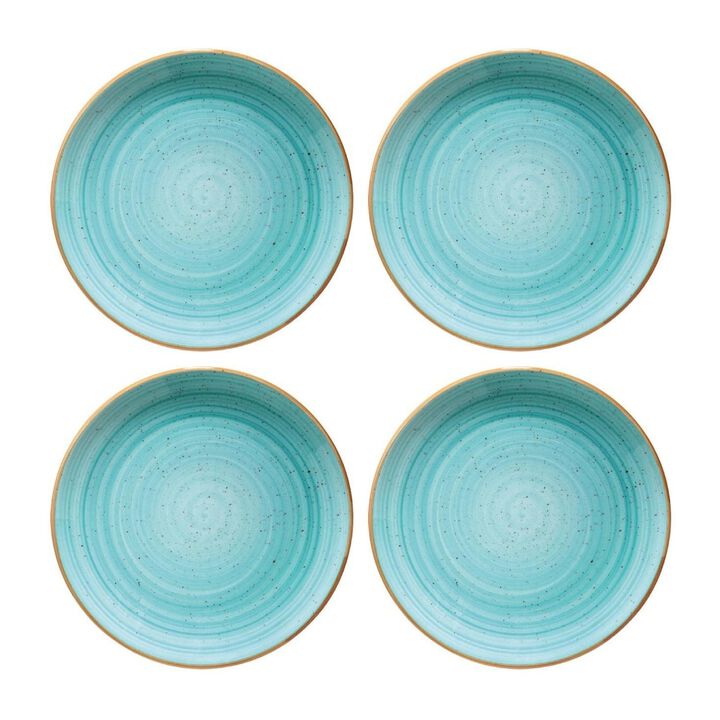 Aqua dia.10.5" Round Blue Porcelain Plate (Set of 4)