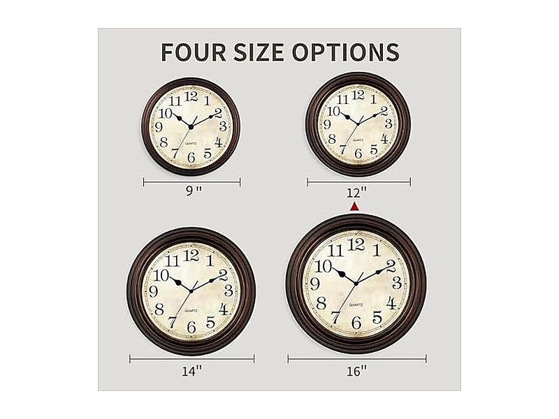 Wall Clock 12 Inch Silent Non Ticking Battery Operated Clocks Decor Living Room image number 1