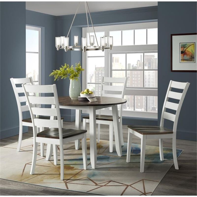 Table, 42" Drop Leaf in Gray & White