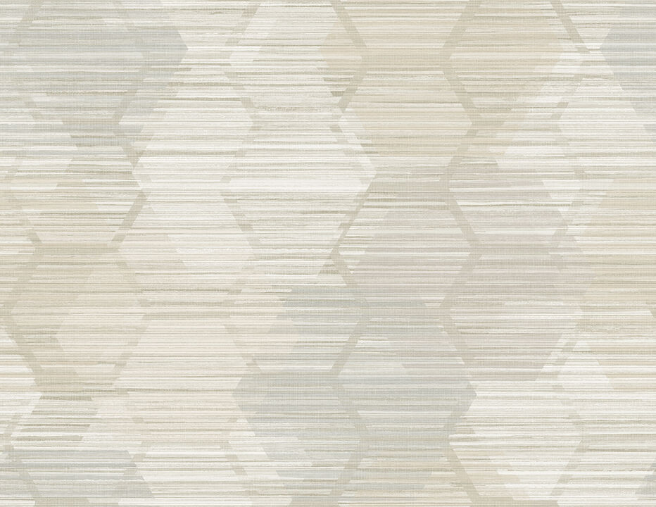 Jabari Beige Geometric Faux Grasscloth Wallpaper