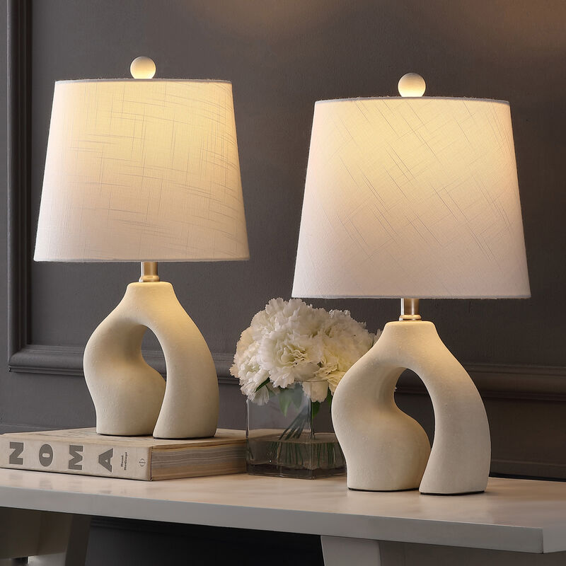 Tula 19" Scandinavian Minimalist Ceramic Arch LED Table Lamp