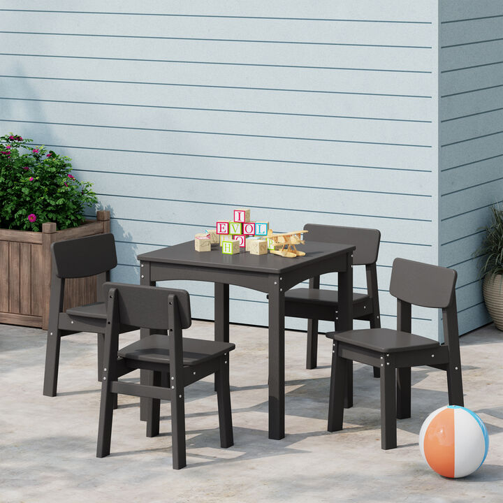 WestinTrends Kids 5-Piece Modern HDPE Dining Table and Chairs Set