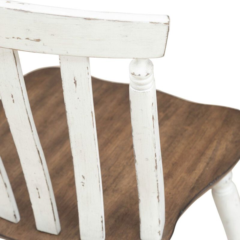 Liberty Furniture Al Fresco Slat Back Side Chair for Dining Room - Set of 2 -Graphite & Whitestone image number 4