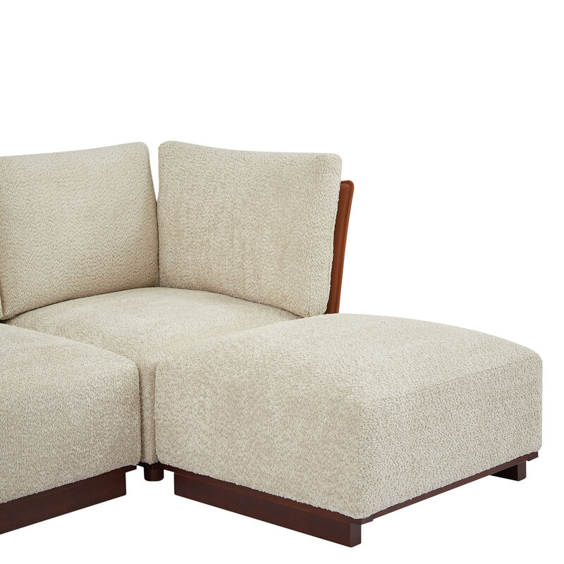 Snoxdo U Shaped Boucle Sectional Sofa image number 8