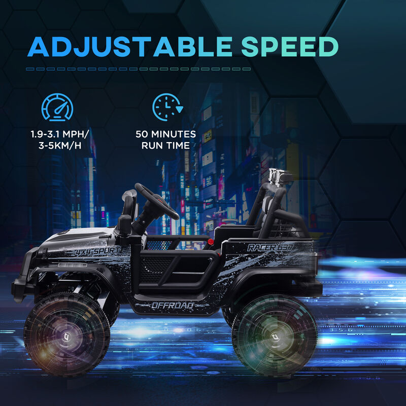 BreeBe 12V Ride on Car, Ride on Truck w/ Remote, 4 Suspension Wheels, 3 MPH Max Speed, Music, Horn & Lights image number 5