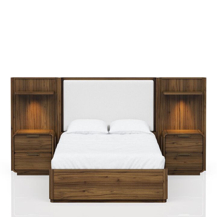 Summerfield King Upholstered Wall Bed in Walnut Finish