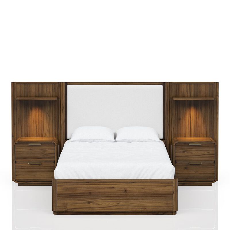 Summerfield King Upholstered Wall Bed in Walnut Finish