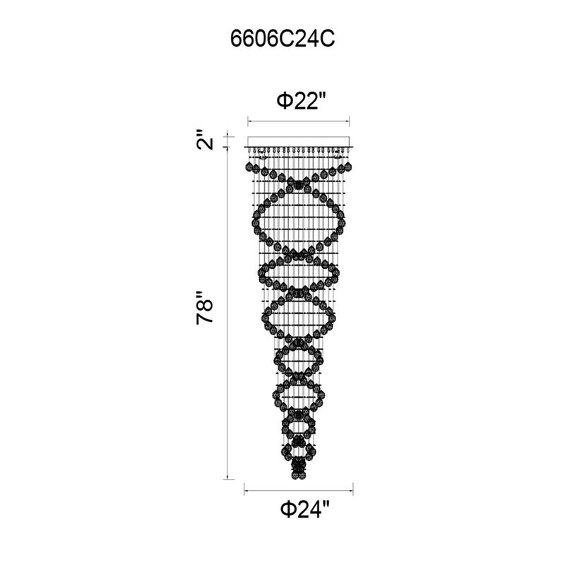 Double Spiral 9 Light Flush Mount With Chrome Finish