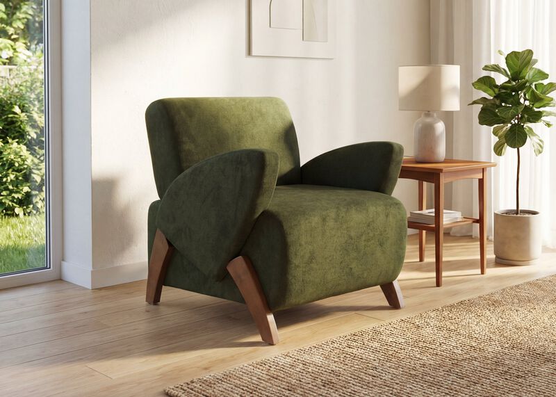 Pumrix Velvet Fabric accent chair image number 1