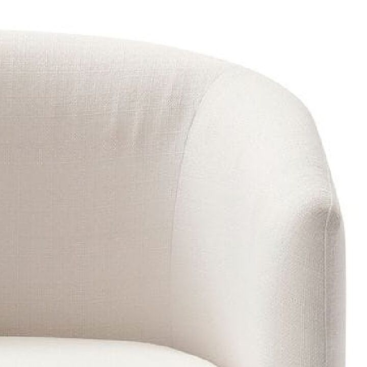 Cid 24 Inch Modern Dinning Chair, Stain Resistant Velvet and Brass, Beige - Benzara