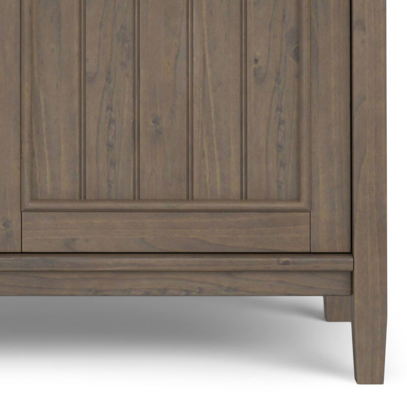 Lev SOLID WOOD 39 inch Wide Contemporary Medium Storage Cabinet in Smoky Brown