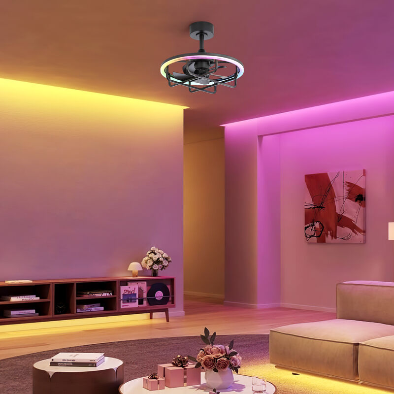 Breezary 20 Inch Caged LED Ceiling Fan with Light, Dimmable 3CCT, 6 Speed, Remote image number 8