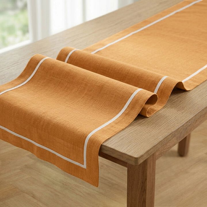Linen Table Runner for Dining Table, Holiday and Everyday Table Decor - Kensington