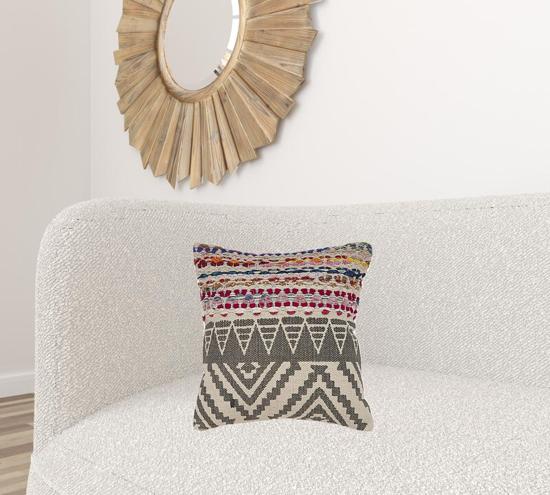 Textured Geometric Zippered Pillow &ndash; Soft Decorative Cushion for Living Room
