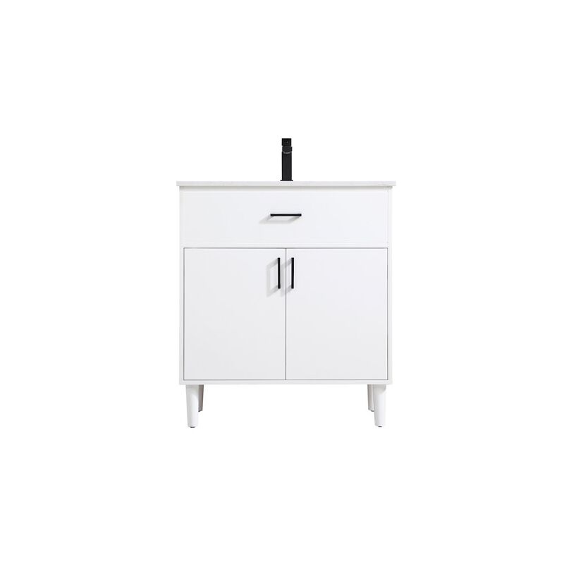 Elegant Kitchen and Bath Chandler 30 Inch Single Bathroom Vanity In White