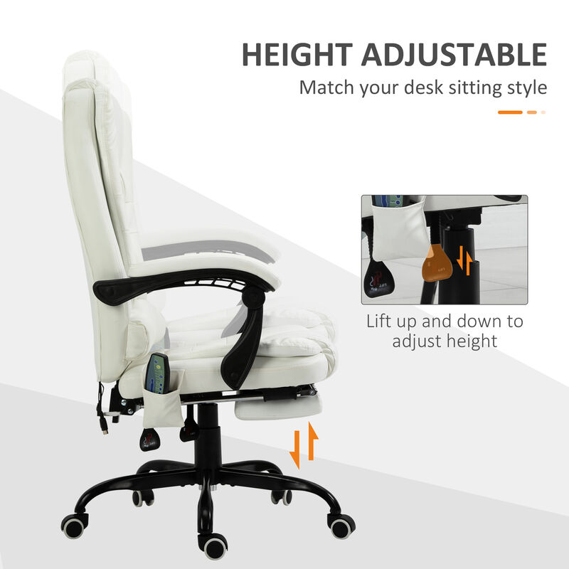 Comfortable Adjustable Massage Chair with Reclining Backrest for Home Office