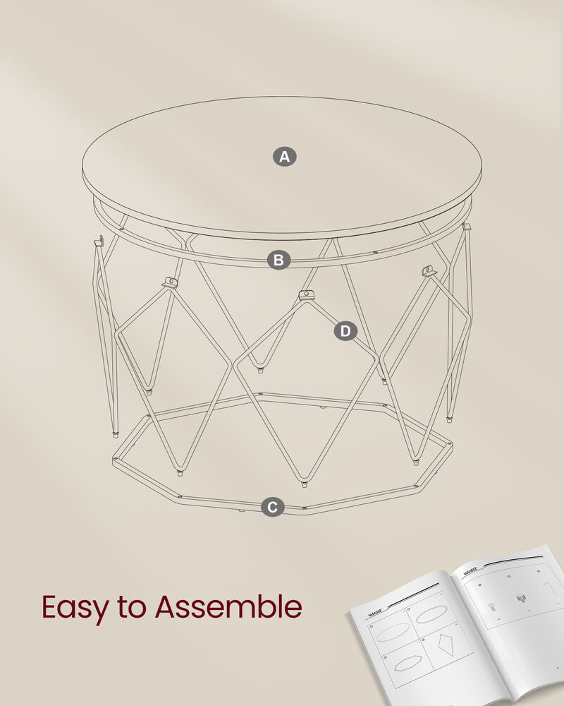 Modern Round Coffee Table - Sleek Wood Design, Perfect for Living Room Decor image number 7