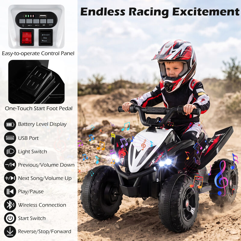Kids 12V Ride On 4 Wheeler ATV with LED Lights and Speed Control image number 5