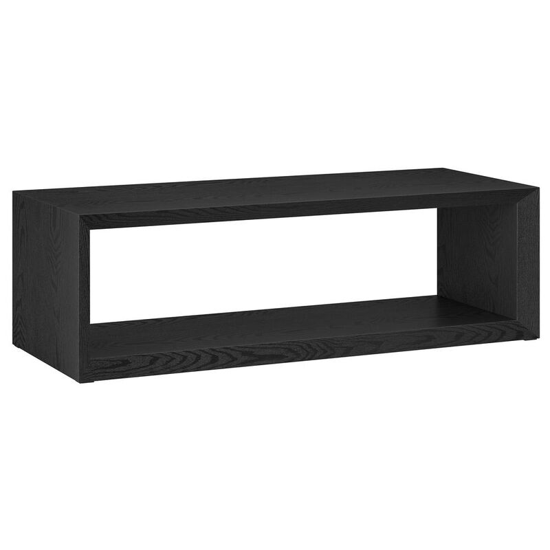 Hudson&Canal Osmond 58 Wide Rectangular Coffee Table in Black Grain