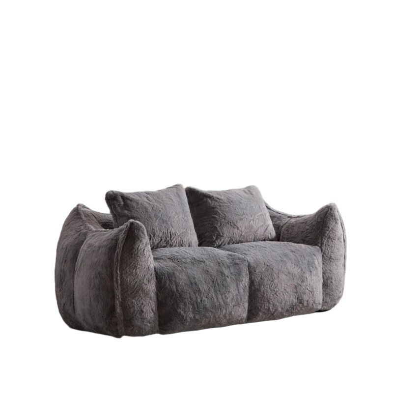 Whisen Giant Bean Bag Couch Ultra Soft Fluffy Loveseat Oversized Chase Lounge Chair with Pillows image number 4