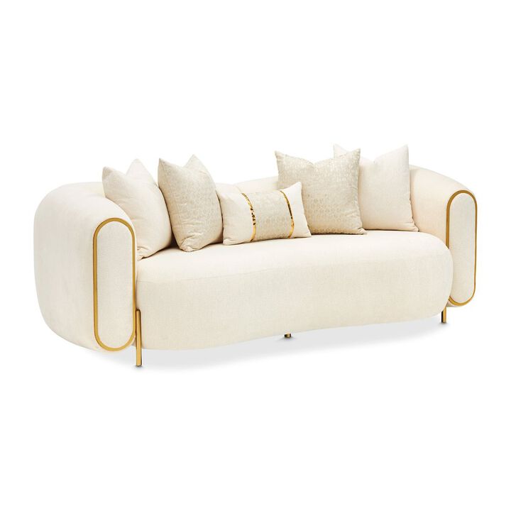 Michael Amini Sassani Loveseat - Crepe/Gold