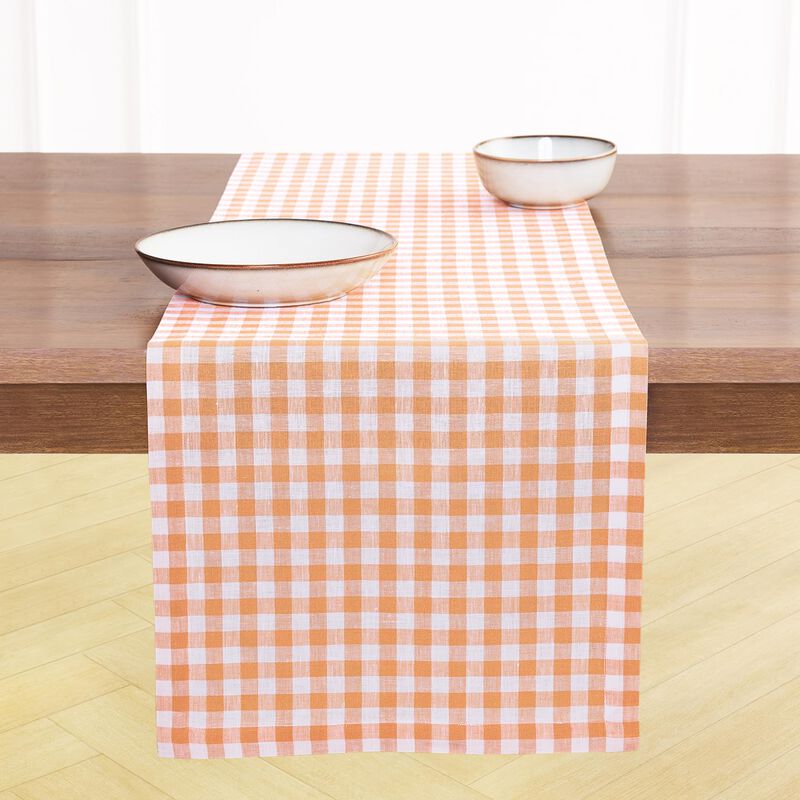 Linen Table Runner - Gingham Check image number 0