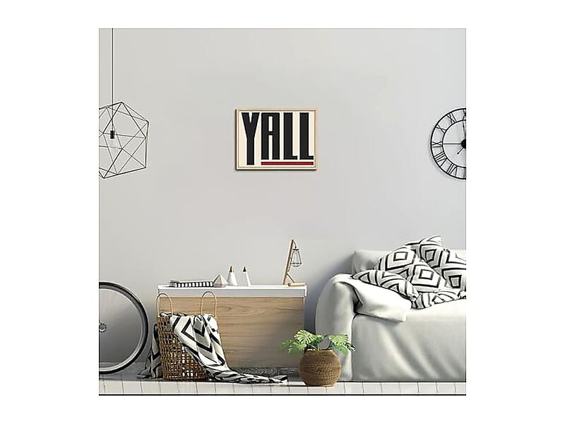 Framed Wall Art Western Decor Yall Geometric Typography Canvas Farmhouse Bedroom image number 1