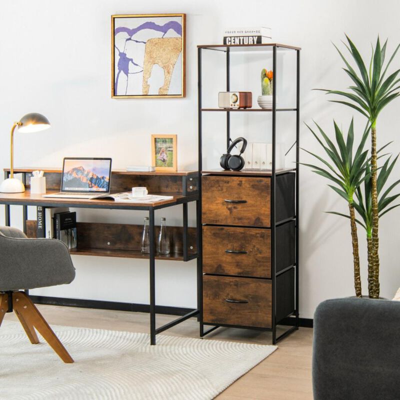 Hivvago Freestanding Vertical 3 Drawer Dresser with 3 Shelves