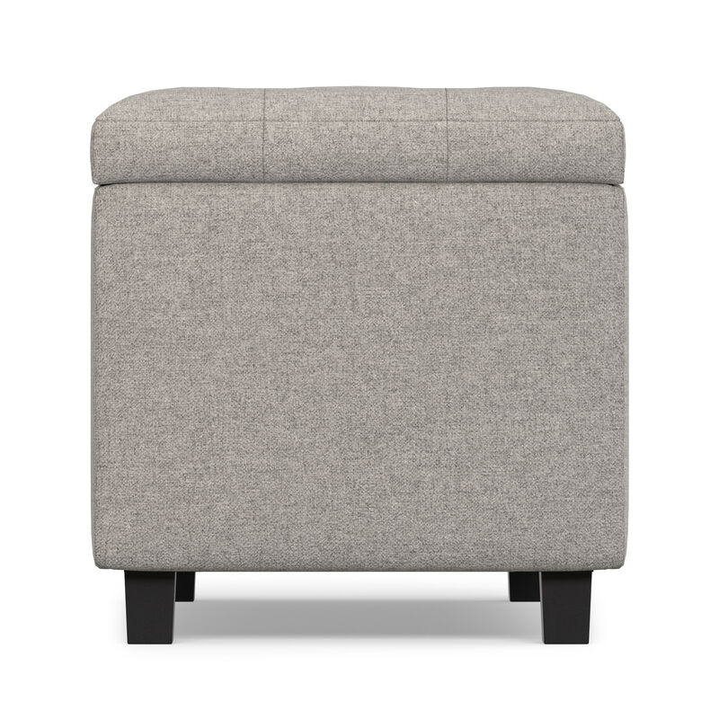 Cosmopolitan 34 inch Wide Transitional Rectangle Storage Ottoman in Cloud Grey Linen Look Fabric, Assembled image number 4