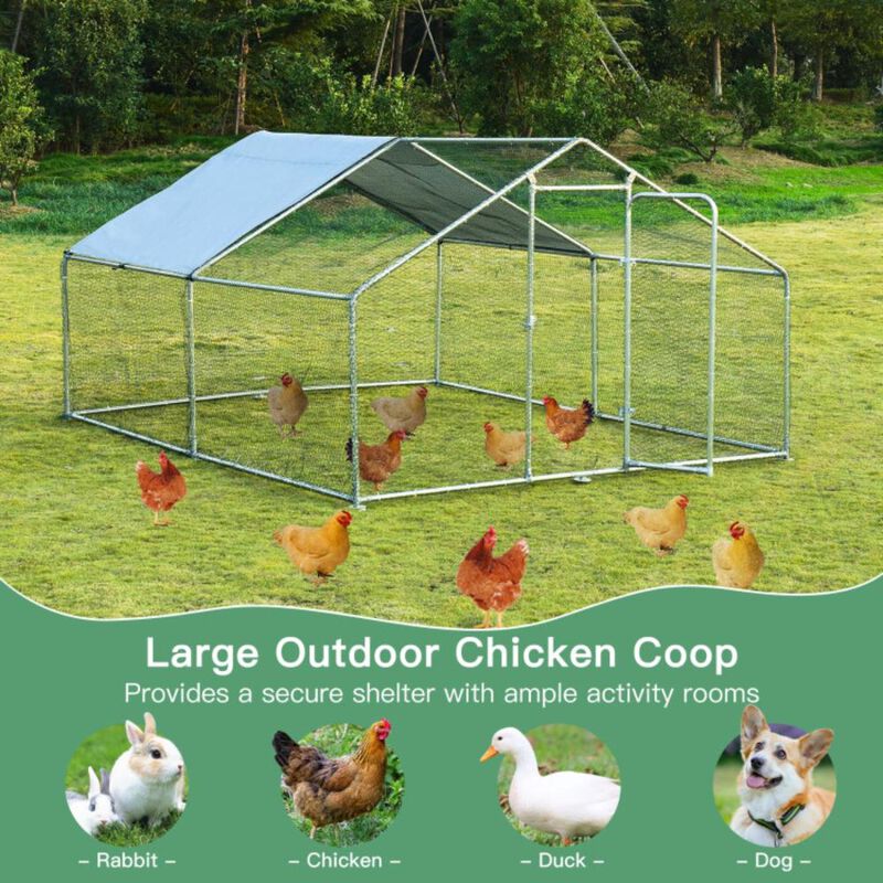 Hivvago Large Walk in Shade Cage Chicken Coop with Roof Cover