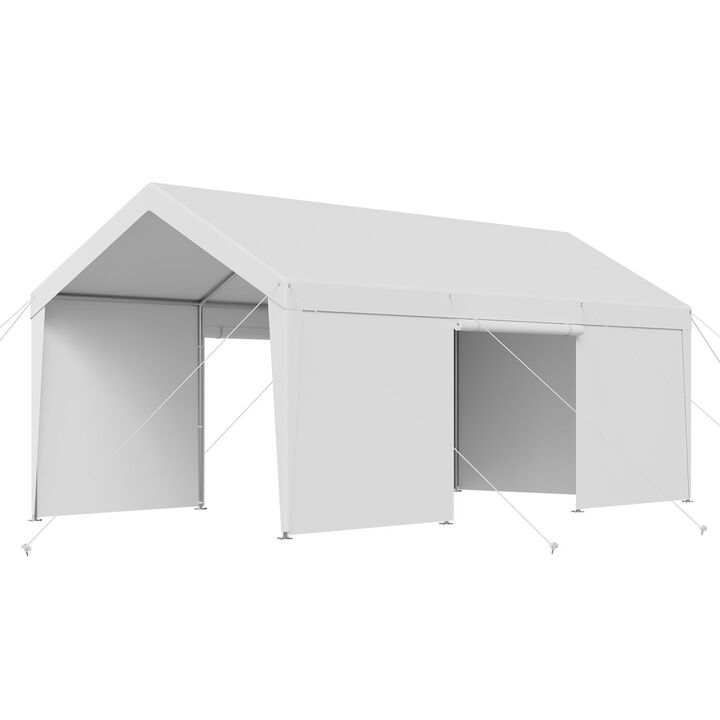 Portable Carport Canopy with Removable Sidewalls UV and Water Resistant Shelter