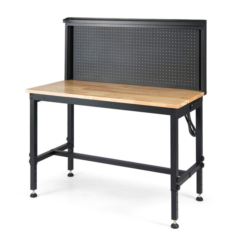 48 Inch Heavy Duty Workbench with AC/USB Outlets and Pegboard image number 0