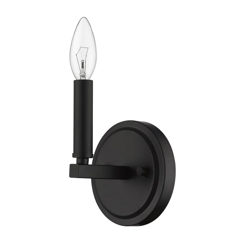 Hivvago One Light Matte Black Wall Sconce