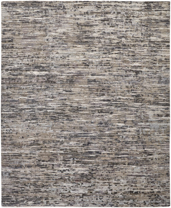 2 X 3 gray Blue And Silver Wool Abstract Hand Knotted Area Rug