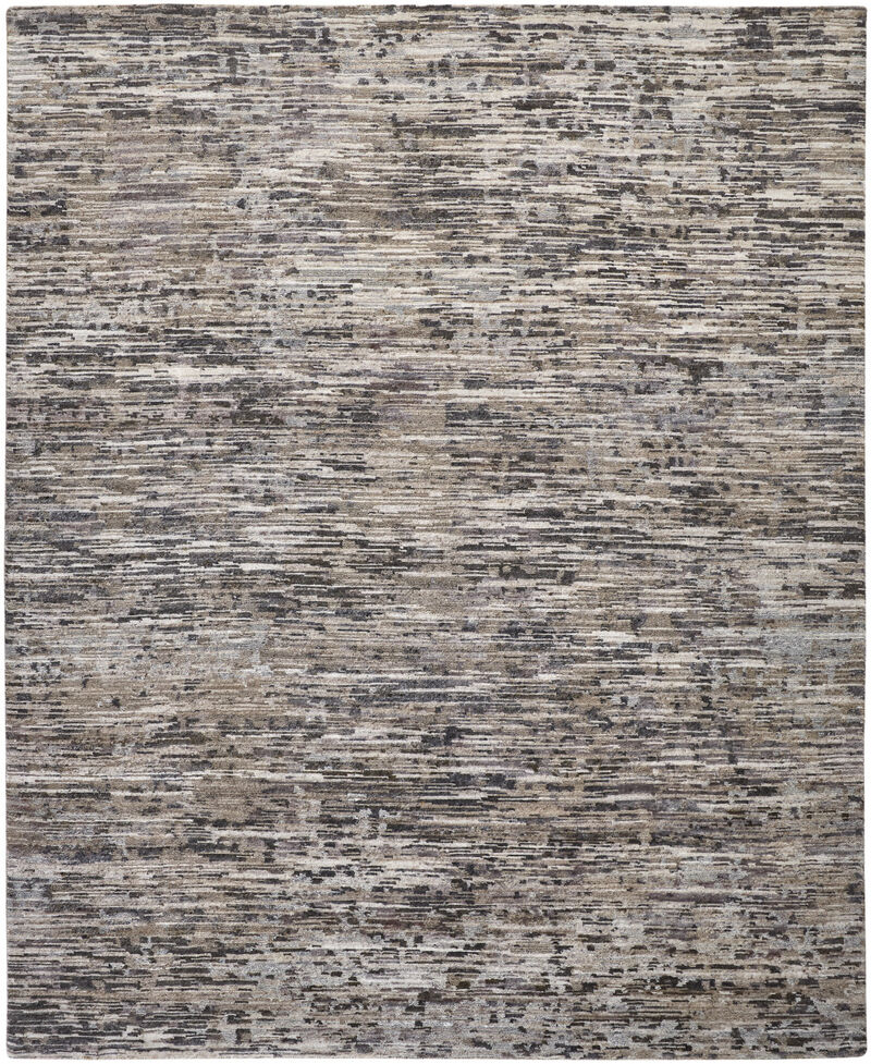 2 X 3 gray Blue And Silver Wool Abstract Hand Knotted Area Rug image number 0