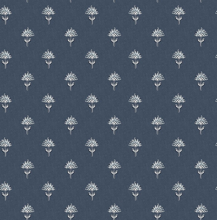 Surdiva Indigo Floral Fan Wallpaper