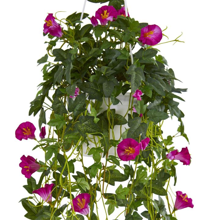 Nearly Natural 30-in Petunia Hanging Basket