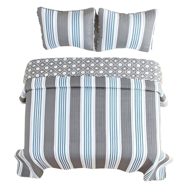 Nautical 2-Piece Quilt Set with Coastal Starfish and Sand Dollar Pattern, Soft Bedding For Bedroom